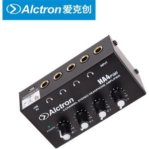 ALCTRON HA4plus 4 kanaals stereo Mini Hoofdtelefoon Versterker USB interface aangedreven 6.35mm connector Power Geluid