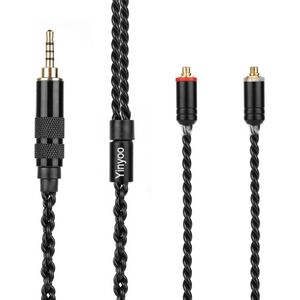Yinyoo H3 H5 4 Core Verbeterde Verzilverd Zwarte Kabel 3.5/2.5/4.4Mm Oortelefoon Kabel Met Mmcx/2pin Voor Lz A5 A4