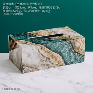 Marmeren Textuur Tissue Doos Acryl Materiaal Desktop Wc Servettenhouder Bureau Woonkamer Slaapkamer Tissue Bescherming Doos