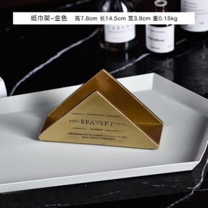 Goud Zwart Verticale Driehoek Afdrukken Tissue Holder Shop Koffie Tissue Houder Decoratieve Pompen Ornamenten