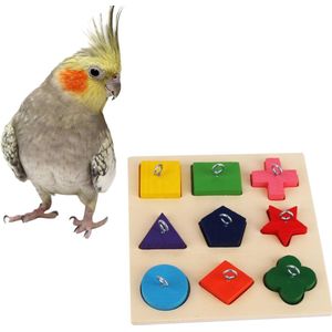 Huisdier Educatief Speelgoed Voor Papegaai Intelligentie Training Kleurrijke Houten Blok Vogels Puzzel Levert Multishape Diy Speelgoed Accessoires