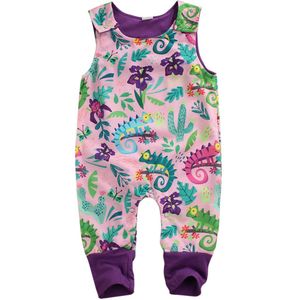 0-24M Baby Pasgeboren Baby Jongen Meisje Romper Cartoon Dier Bloem Jumpsuit Mouwloze Overall Baby Kleding