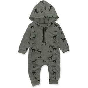 Kids Baby Baby Jongens Hooded Romper Cartoon Animal Print Lange Mouw Jumpsuit Kleding Outfits Een Stuk