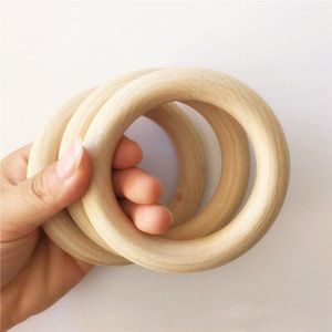 Chenkai 10 Pcs 10 Cm 4 ''Natuur Hout Bijtring Ring Diy Houten Baby Tandjes Ring Baby Fopspeen Kauwen Sieraden speelgoed 100 Mm 4 Inch