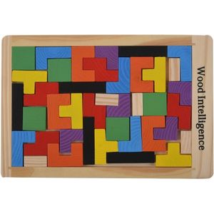 Houten Tangram Brain Teaser Puzzel Voor Tetris Game Educatief Baby Kinderen Speelgoed