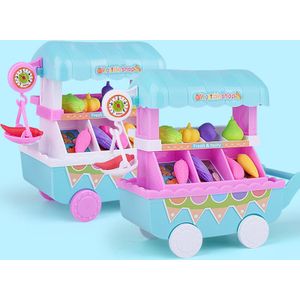 Kinderen Spelen Huis Keuken Speelgoed Winkelwagen Set Plastic Snijden Fruit Groenten Miniatuur Voedsel Jongens Meisjes Educatief Speelgoed Voor Kinderen