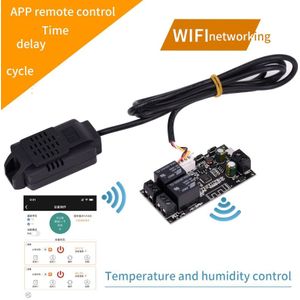 App Afstandsbediening Schakelaar Dual Relais Automatische Temperatuur En Vochtigheid Sensor Verwarming En Koeling Ontvochtiging