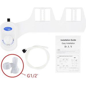 1 Set Ultra Dunne Non-Elektrische Mechanische Bidet Bevestiging voor Toiletzitting met Dual Zelfreinigende Nozzle Verse Water spuit