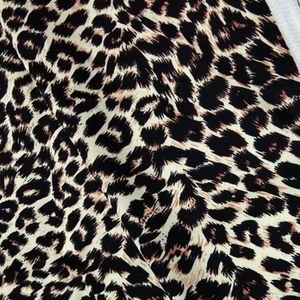 Katoen Spandex Viaphil Sexy Brown Leopard Gedrukt Stof Elastische Luipaard Stof Rekbaar Patchwork Doek Jurk Home Decor