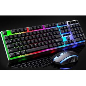 Usb Opladen Licht Toetsenbord & Muis Kit Rainbow Led Gaming Apparatuur Voor PS4 Xbox Een