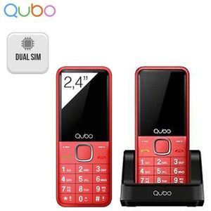 Qubo Mobiele Telefoon Vouwen Senior Sos Radio MP3 Toetsen Groot Neo/Neo 2/Xeus/X229 Rood blauw Zwart