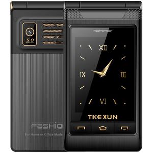 Tkexun G10 3.0 "Dubbele Dual Screen Dual Sim Lange Standby Touchscreen Fm Senior Telefoon Flip Mobiele Telefoon Voor oude Mensen P063