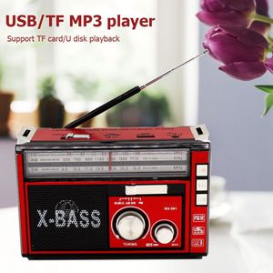 Antenne Hoge Gevoeligheid Home Outdoor Led Oplaadbare Am Fm Sw Draagbare Radio Tf Usb Multifunctionele Retro MP3 Speler