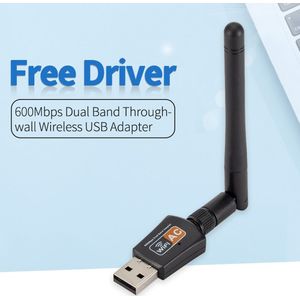 Usb Wifi Adapter 2.4G/5Ghz 600Mbps Wifi Antenne 11AC Dual Band 802.11b/N/G/Ac Draadloze Computer Netwerkkaart Lan Dongle Ontvanger