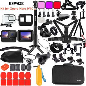 Husiway Accessoires Kit Voor Gopro Hero 10 9 8 7 6 5 Zwart Waterdichte Behuizing Screen Film Voor Gopro10 Gopro9 gopro8 Gopro7 62E