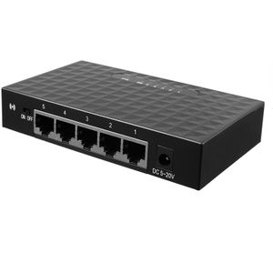 Ethernet Internet Schakelaars Hub Lan Netwerk Kabel Switch Splitter Shunt 5 Port 10/100 Mbps W/ Power Adapter