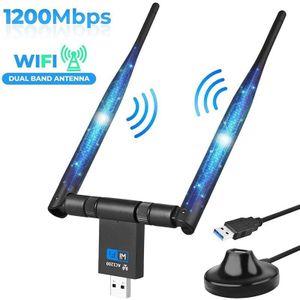1200Mbps Usb Wifi Adapter Dual Band 5Ghz 2.4Ghz Draadloze Wifi Antenne Dongle Netwerkkaart Met Stand Voor windows Xp/10/8
