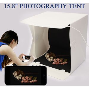 Draagbare 15.8 Inch Vouwen Licht Doos Fotografie Studio Softbox Led Light Soft Box Tent Kit Voor Telefoon Camera Foto Achtergrond