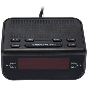 Digitale Wekker Radio Voor Slaapkamers Fm Radio Cijfers Dimmerable Rode Display, Snooze, sleep Timer (Eu Plug)