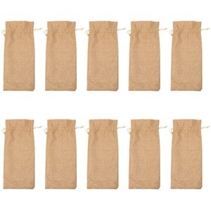 Jute Wijn Zak Wijn Verpakking Zak Wijn Champagne Fles Cover Blind Wijnproeverij Tas Trekkoord Beam Bag