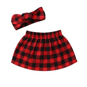 Baby Meisje Rokken Baby Baby Meisje Mode Zoete Plaid Rokken Hoofdband Outfit Kleding Baby Meisje Kleding