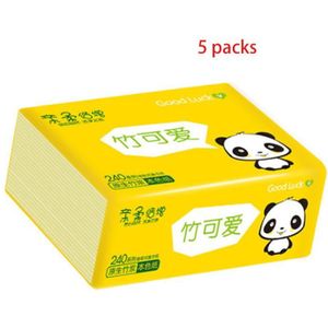 5 Pcs Alle Natuurlijke Eco Vriendelijke Bad Tissue Multi-Fold Biologische Bamboe Wc Pape