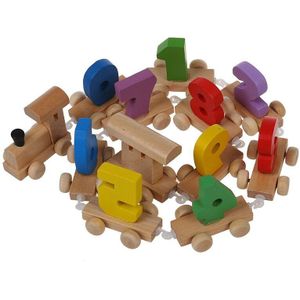 Digitale Aantal Houten Trein Cijfers Railway Kids Wood Mini Toy Educatief