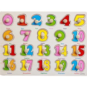 Letters Numbers Houten Puzzel Hand Grab Board Alfabet Math Speelgoed Pasgeboren Jigsaw