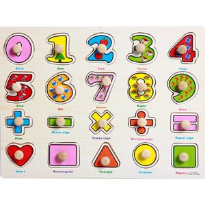 Letters Numbers Houten Puzzel Hand Grab Board Alfabet Math Speelgoed Pasgeboren Jigsaw
