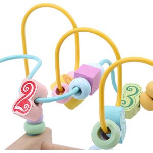 Kleur Digitale Kraal Speelgoed 1-2-3 Jaar Oude Puzzel Kralen Baby 6-12 Maanden Mannelijke Doolhof roller Coaster Onderwijs Houten Puzzel