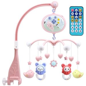 Baby Speelgoed Wieg Mobiles Rammelaars Muziek Educatief Speelgoed Bed Bel Carrousel Voor Babybedjes Projectie Zuigeling 0-12 Maanden Roze