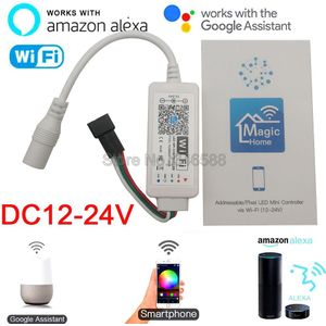 DC12-24V Magic Home Mini WiFi SPI LED Controller 2048 Pixel Smartphone APP Alexa Google Thuis Voice Control voor 12V WS2811 Strip
