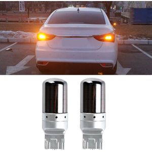 2Pcs Richtingaanwijzer Amber 21W Chroom Zilver Lamp Vervanging 1000LM