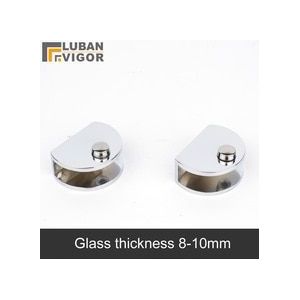 Halfronde Legering glas clip/klem, plank clip, Voor 8-10mm glas, spiegel oppervlak, Geen roest, mooie, Badkamer Hardware