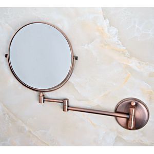 Antiek Rood Koper Messing Badkamer Scheren Makeup Vergroten Spiegel Dual Side Wandmontage/Badkamer Accessoire mba631
