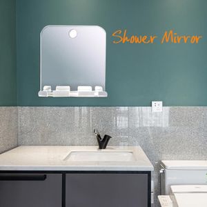Washroom Reizen Met Zuig Fogless Onbreekbaar Douche Spiegel Portable Voor Scheren Thuis Praktische Make-Up Badkamer Acryl
