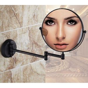8 ""Zwarte antieke Make spiegels 1x3 vergrootglas Koperen Cosmetische Spiegel Badkamer Dubbelzijdige wandmontage bad Mirro