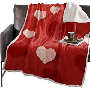 Papier Gesneden Liefde Rood Wit Hart Deken Bloemen Fleece Deken Voor Kinderen Meisje Couch Zachte Pluche Spreien Quilt Dekens