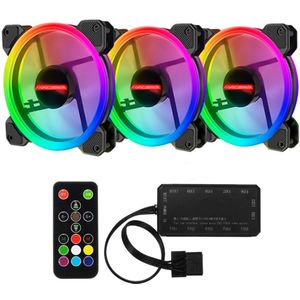 Computer Pc Case Fan 120Mm Rgb Passen Led 12V Fan Cooler Rustig Remote Heatsink Computer Cooler Cooling Case fans Met Controller