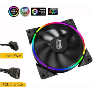 Pccooler Corona 120Mm Computer Case Fan Aura Controle Halo 12V Rgb 4pin Pwm Fan Stille Cpu Koelventilator