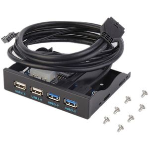 Floppy Bay Snelle 60Cm Kabel Plug Play Hub Professionele Multifunctionele Uitbreiding Hoge Snelheid Desktop 4 Poorten Usb Adapter Front panel