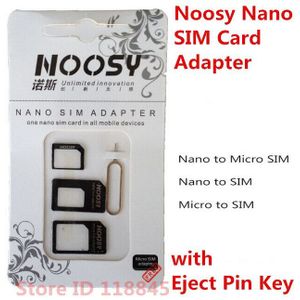 VSKEY 100 pcs 4 in 1 Sim Card Adapter + Micro Sim kaarten adapter + Standaard Sim-kaart Adapter Met eject pin Voor Iphone samsung