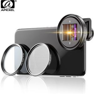 Apexel 1.33x Anamorphic Lens Professionele Breedbeeld Filmmaken Lens Video Vlog Camera Cpl Lens Voor Samsung Huawei Smartphones