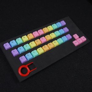 37 Toetsen/set Mechanische Toetsenbord keycaps Kleurrijke OEM Hoogte ABS Licht Kleur Geleidelijke Verandering Dubbele kleur dip-dye key Caps