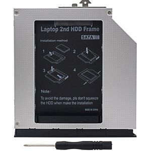TISHRIC 2nd 2.5 HDD DVD SSD Harde Schijf Caddy SATA 12.7mm Voor HP Probook 6360B 6435B Adapter CD-ROM Optische bay Behuizing Case