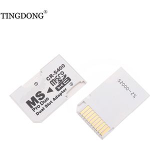 Cr-5400Dual Slot Micro Voor Sd Sdhc Tf Naar Memory Stick Ms Card Pro Duo Reader Passen Card Set Dubbele Kaart wit Voor Psp Card