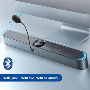 Bluetooth Usb Bedrade Computer Speaker Bar Stereo Subwoofer Bass Speaker Surround Sound Box Voor Pc Laptop Telefoon Tablet Met Mic