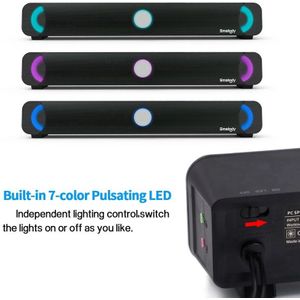 Smalody 9014 Speaker Multimedia Speakers Subwoofer Sound Box Sound Bar Voor Pc Met Led Licht