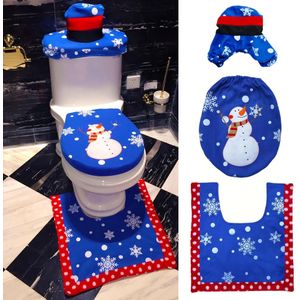 Kerst Wc Set, 3 stks/set Huishoudelijke Kerst Toilet Seat Cover Radiator Cap Cover en Wc Voet Pad Cover