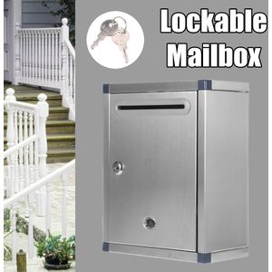 Outdoor Afsluitbare Wandmontage Opknoping Post Brief Doos Mailbox Met Sleutel Wachtwoord Mailbox Rvs Brievenbus Muur Doos